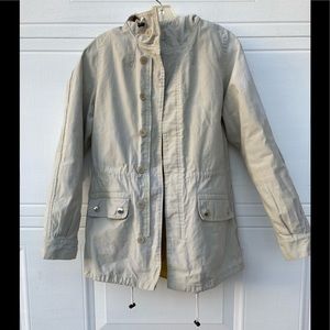 APC cotton Canvas Hooded Jacket Beige Small Lined